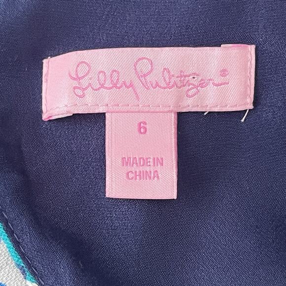 Lilly Pulitzer Kirkland Dress Size 6 Hearts A Flutter Chevron Keyhole Colorful - Picture 9 of 12